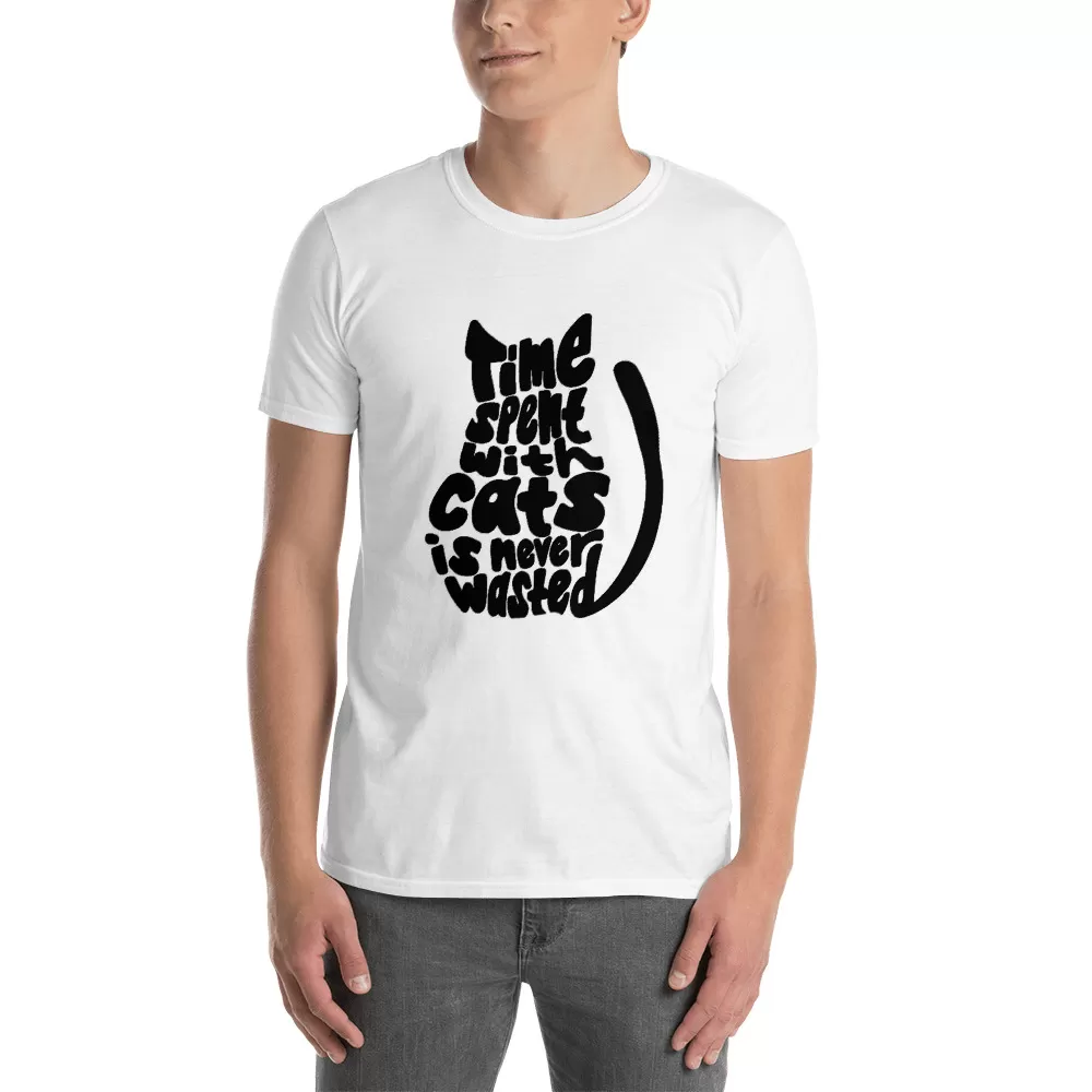 Time spent with cats is never wasted Unisex T-Shirt - Image 3