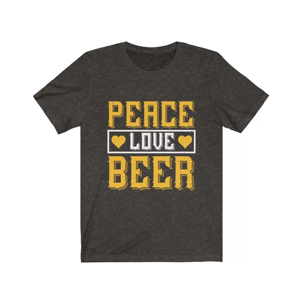 Peace love beer Unisex Tee - Image 4
