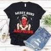 Messy buns and gun's black tshirt