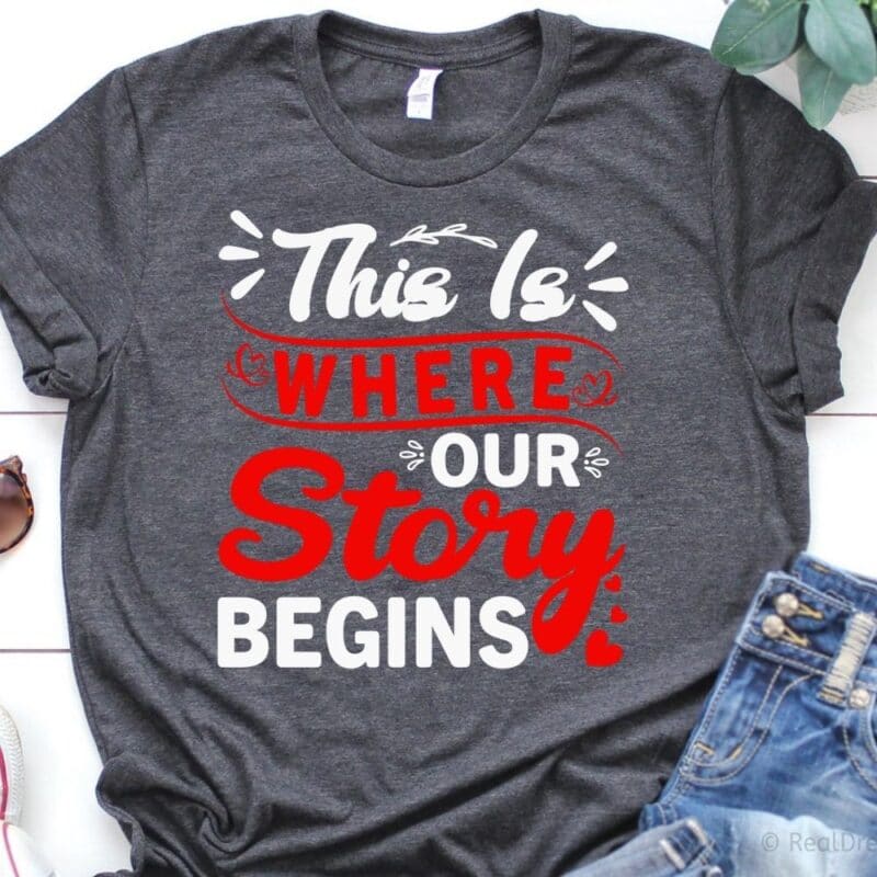 This is where our story begins valentine day tshirt