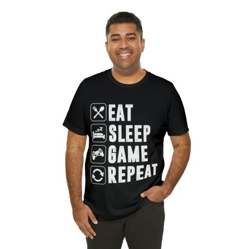 Eat Sleep Game Repeat Gaming Gamer Unisex t-shirt - Image 2