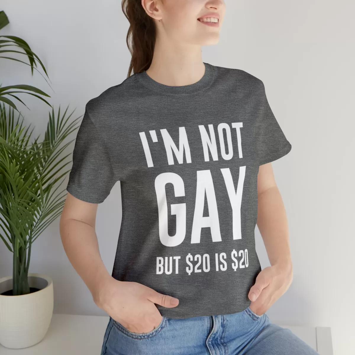 I'm not gay but $20 is $20 Unisex premium t-shirt - Image 21