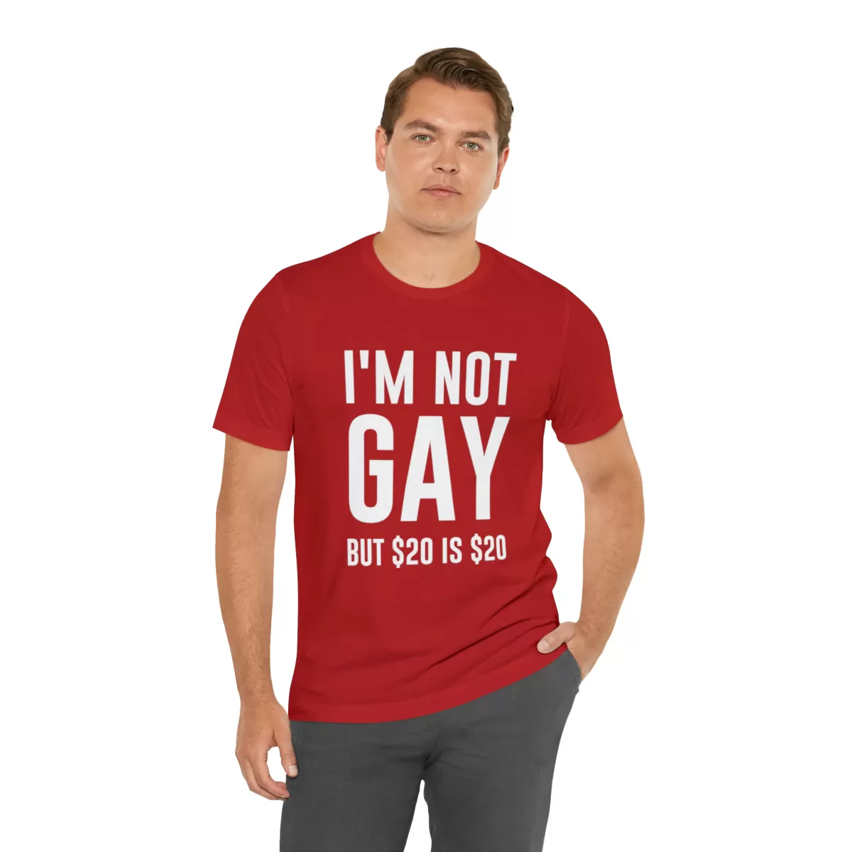 I'm not gay but $20 is $20 Unisex premium t-shirt - Image 74