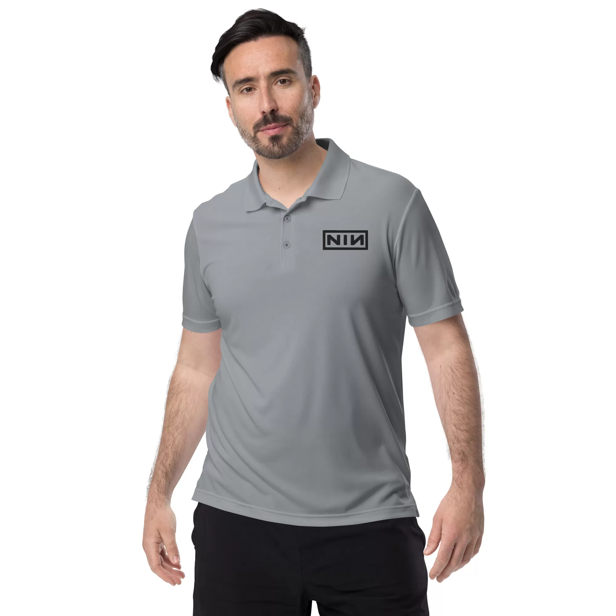 nine inch nails adidas performance polo shirt - Image 4