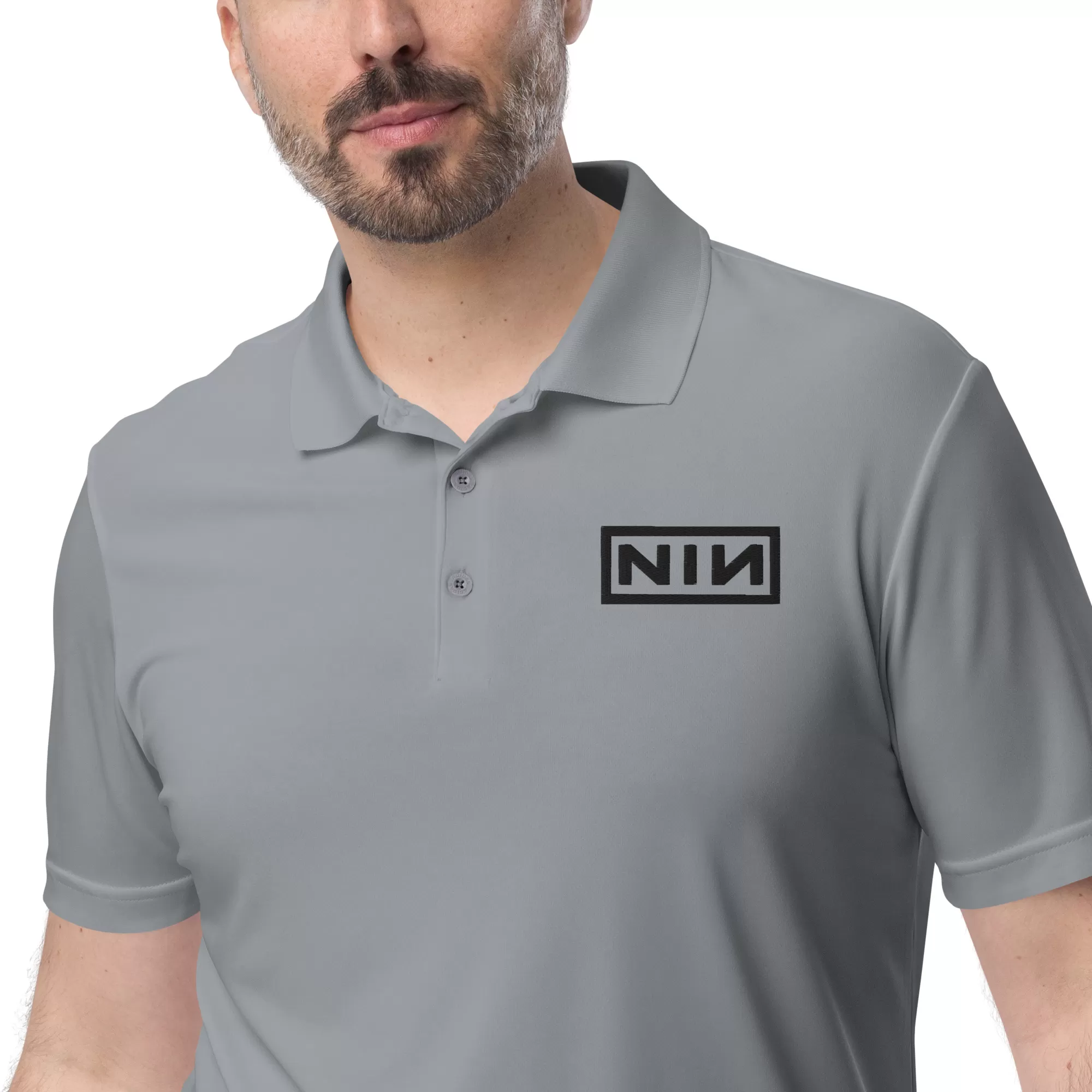 nine inch nails adidas performance polo shirt - Image 3