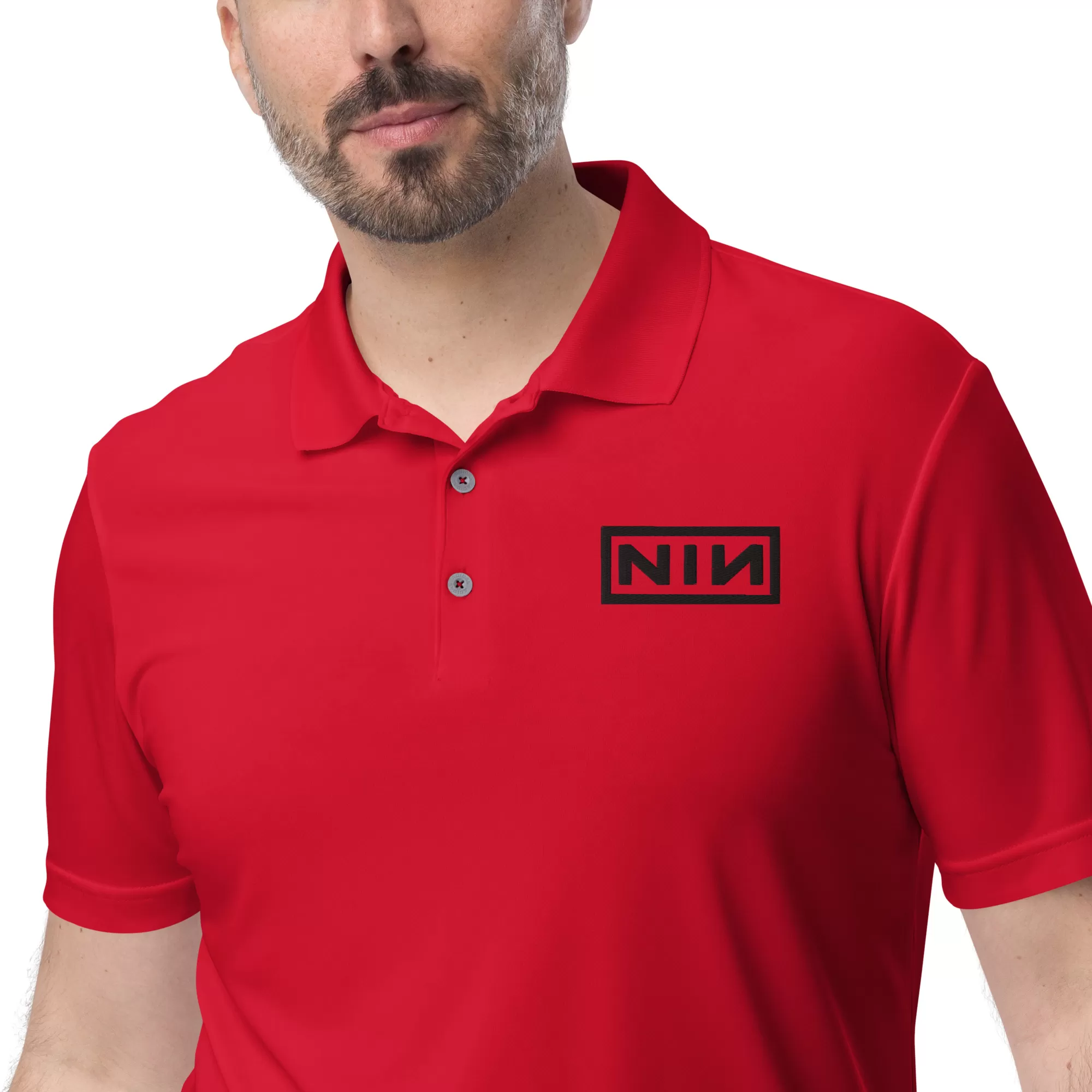 nine inch nails adidas performance polo shirt - Image 2