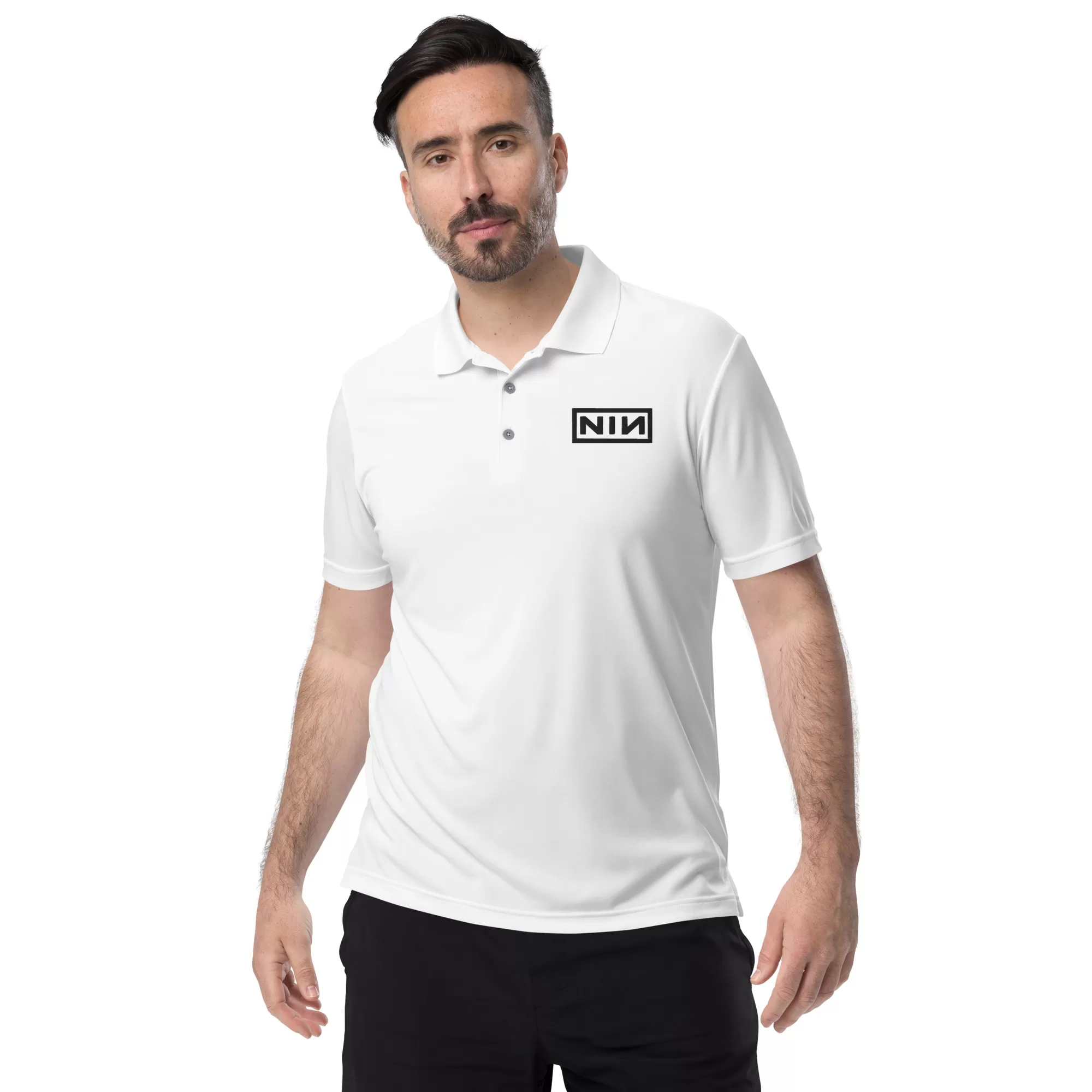 nine inch nails adidas performance polo shirt - Image 6