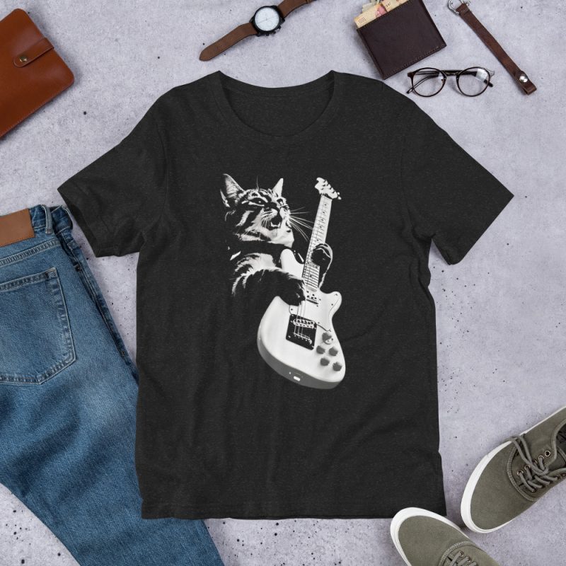Cat playing guitar Unisex t-shirt