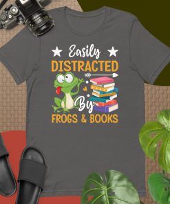 Easily Distracted By Frogs Books Unisex t-shirt