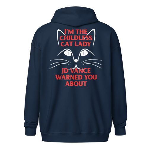 I'm the Childless Cat Lady JD Vance Warned You About Unisex heavy blend zip hoodie - Image 3