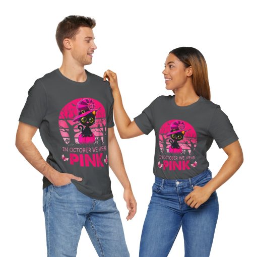 In October We Wear Pink Cute Cat Breast Cancer Awareness tshirt - Image 18