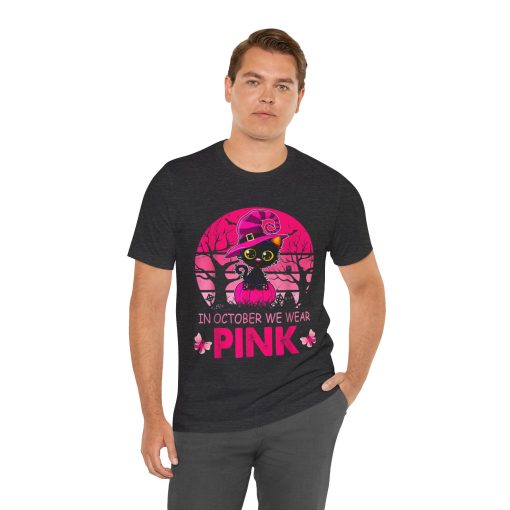 In October We Wear Pink Cute Cat Breast Cancer Awareness tshirt - Image 23