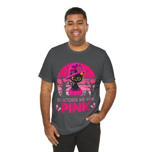 In October We Wear Pink Cute Cat Breast Cancer Awareness tshirt - Image 16