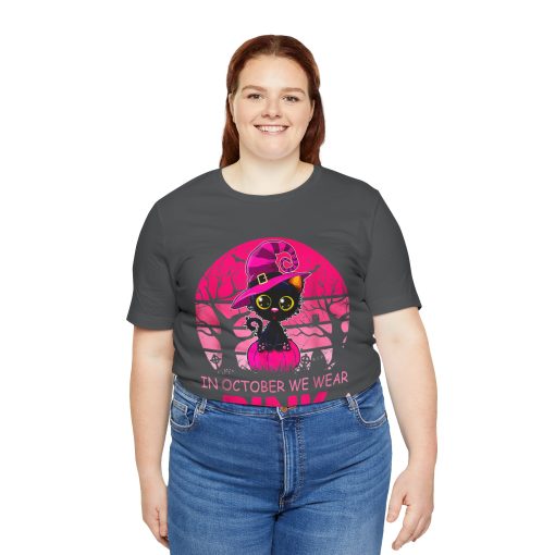 In October We Wear Pink Cute Cat Breast Cancer Awareness tshirt - Image 14