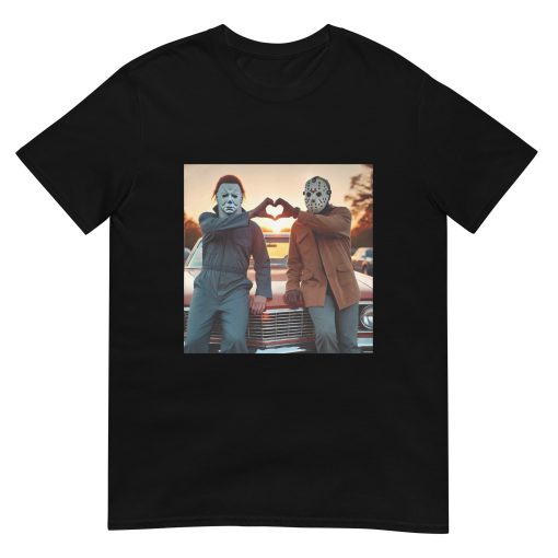 Michael and Jason Heart Hands Tshirts Funny Halloween Unisex T-Shirt