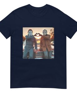 Michael and Jason Heart Hands Tshirts Funny Halloween Unisex T-Shirt