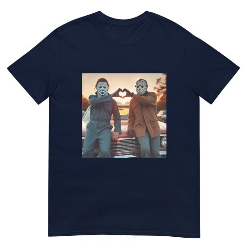 Michael and Jason Heart Hands Tshirts Funny Halloween Unisex T-Shirt