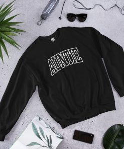 Womens Aunt Sweatshirt Cool Aunt Crewneck Sweatshirt Auntie Letter Print Long Sleeve Pullover Top