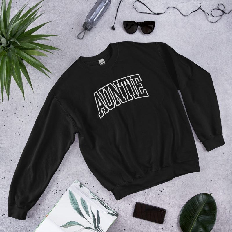 Womens Aunt Sweatshirt Cool Aunt Crewneck Sweatshirt Auntie Letter Print Long Sleeve Pullover Top