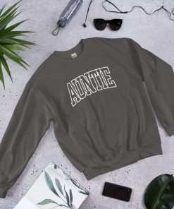 Womens Aunt Sweatshirt Cool Aunt Crewneck Sweatshirt Auntie Letter Print Long Sleeve Pullover Top