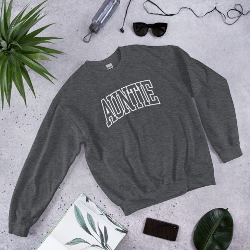 Womens Aunt Sweatshirt Cool Aunt Crewneck Sweatshirt Auntie Letter Print Long Sleeve Pullover Top - Image 5