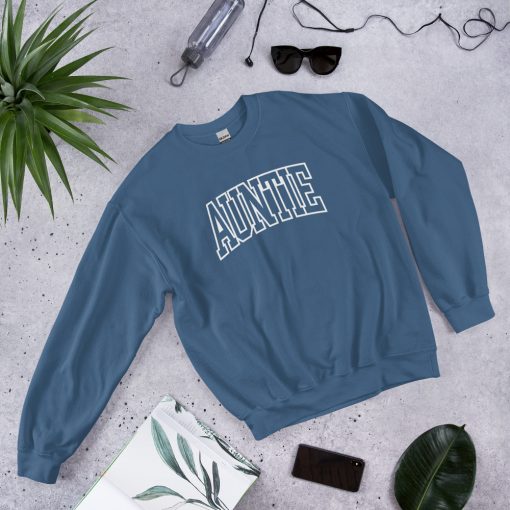 Womens Aunt Sweatshirt Cool Aunt Crewneck Sweatshirt Auntie Letter Print Long Sleeve Pullover Top - Image 7