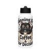 Funny Black Cat Coffee Tumbler – Running On Coffee & Poor Decisions