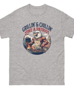 Funny Patriotic Eagle BBQ Shirt – Grillin’ & Chillin’ Like A Patriot Unisex T-shirt