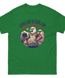 Funny Patriotic Eagle BBQ Shirt – Grillin’ & Chillin’ Like A Patriot Unisex T-shirt