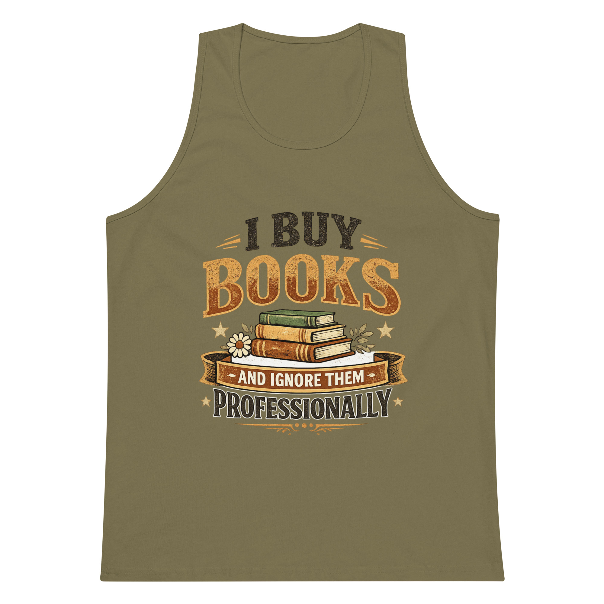 I Buy Books And Ignore Them Professionally Men’s premium tank top - Image 2