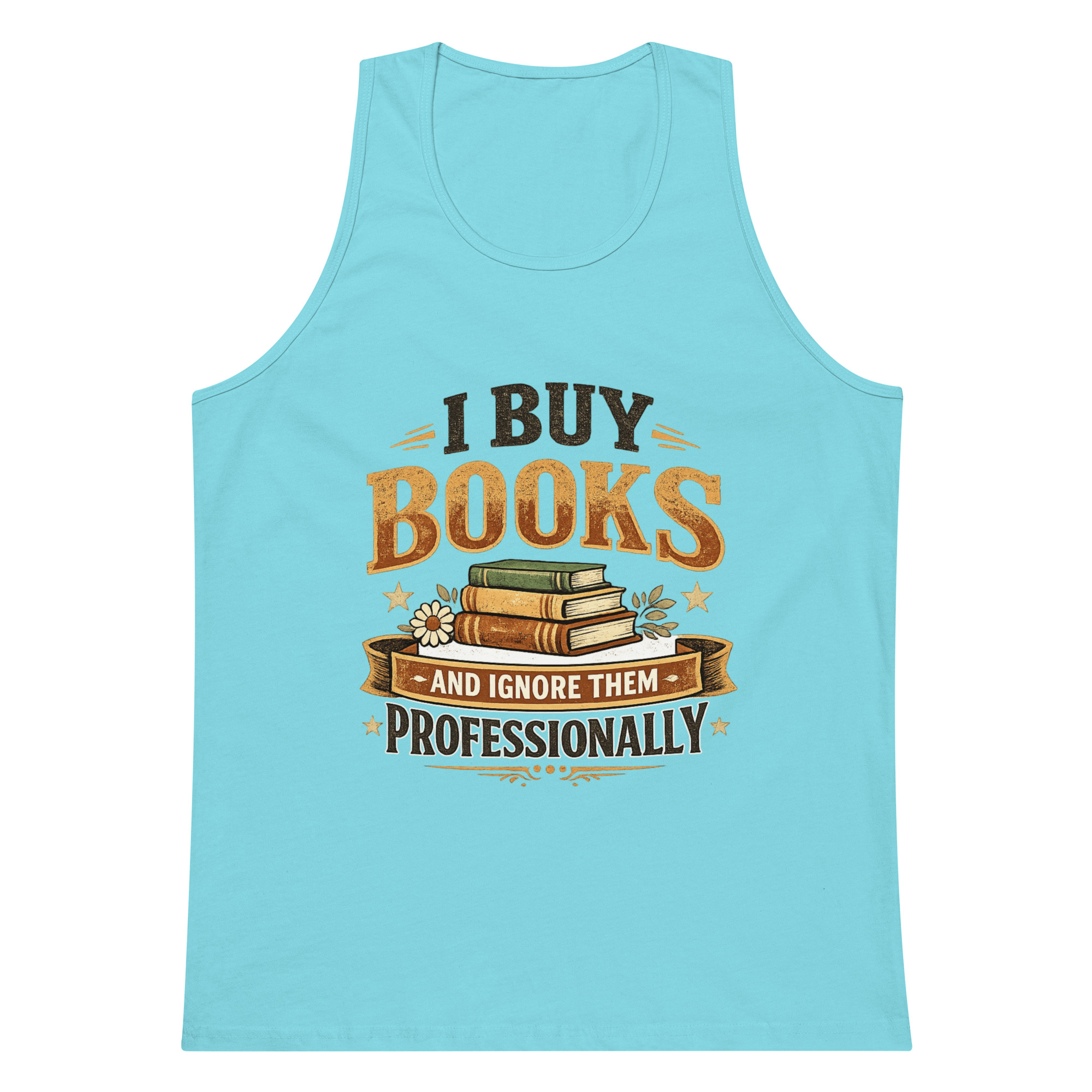 I Buy Books And Ignore Them Professionally Men’s premium tank top - Image 6